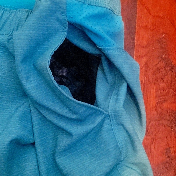 Mens speedo Swim shorts quick dry bottom lined color turquoise grey size large - Picture 8 of 10